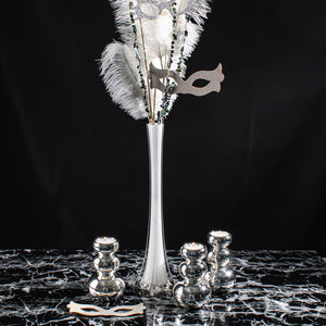 White Glass Eiffel Tower Vases 16"
