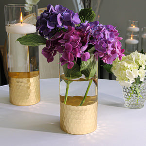 Gold Honeycomb Cylinder Vase 4"x8"