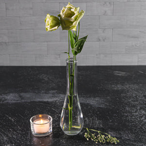 Richland Clear Round Teardrop Bud Vase 7”