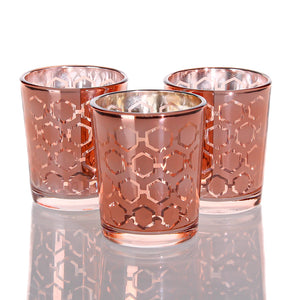 Richland Rose Gold Hexagonal Glass Holder - Small Set of 72