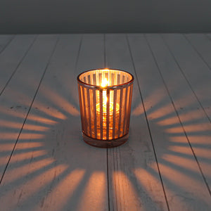 Richland Rose Gold Stripe Glass Holder - Small