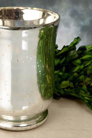 Mercury Glass Hurricane Vase 6in