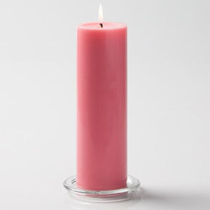 Richland Pillar Candles 3"x9" Pink Set of 6