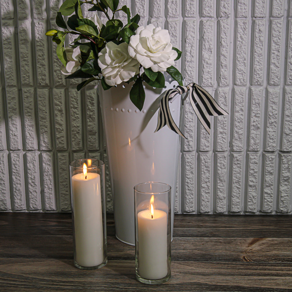 18" Scalloped White Enamel Oval Flower Market Bucket