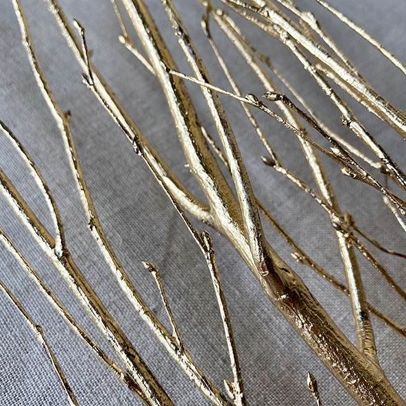 Gold Leaf Birch Branch Bundle (3 branches)