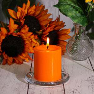 Richland Pillar Candles 3"x3" Orange Set of 24