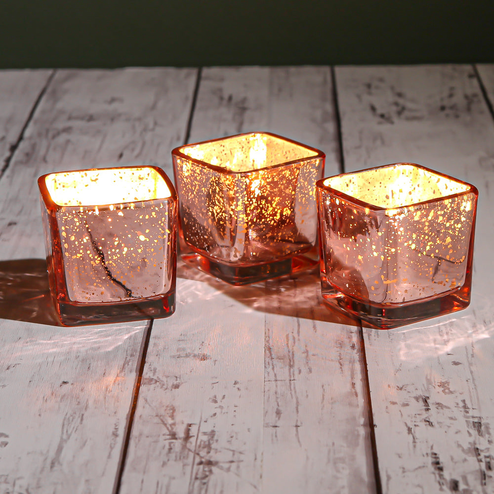 Richland Rose Gold Mercury Square Votive Holder