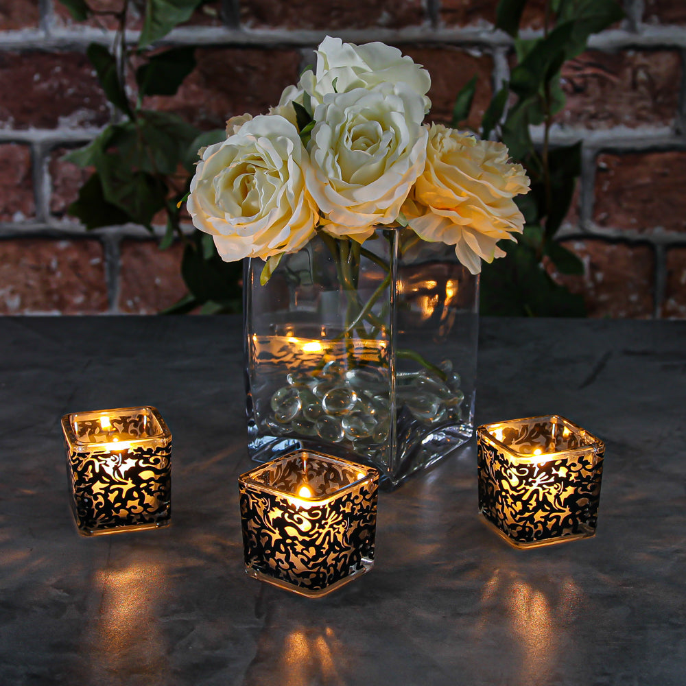 Richland Votive Holder Square Black Lace