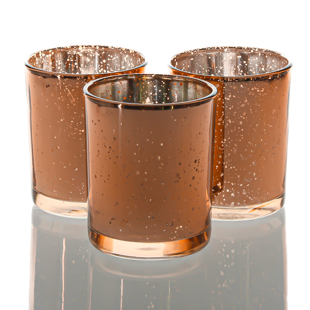 Richland Votive Holder Grande Rose Gold Mercury Set of 12