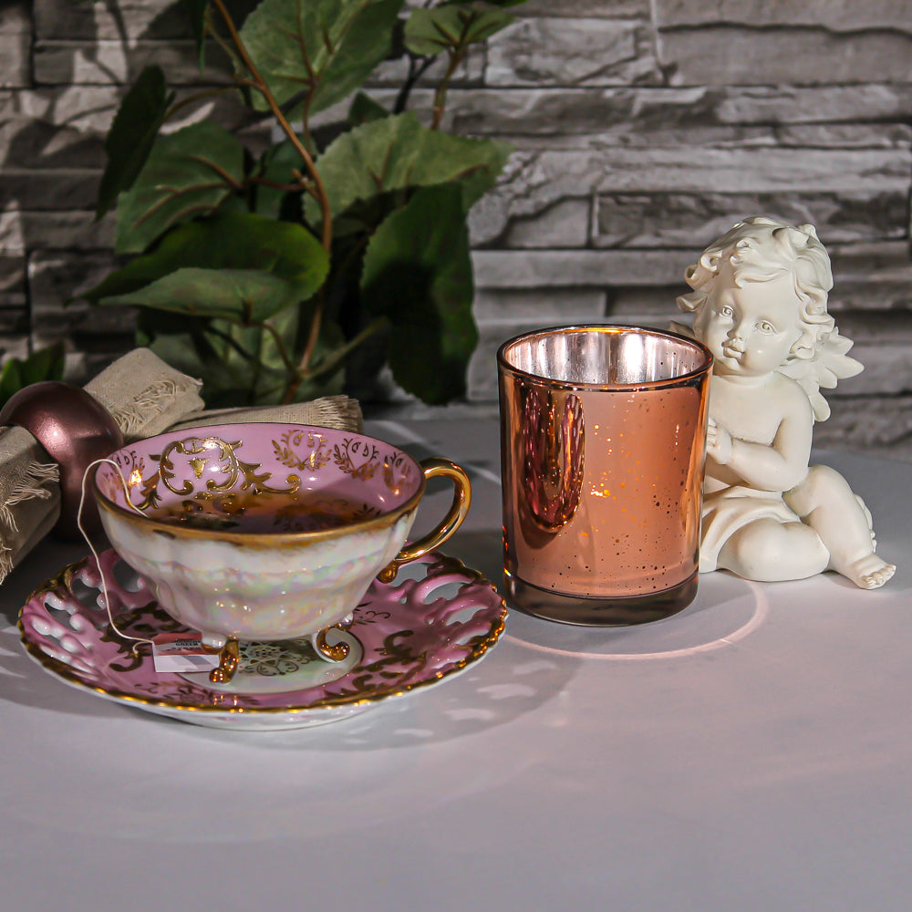 Richland Votive Holder Grande Rose Gold Mercury