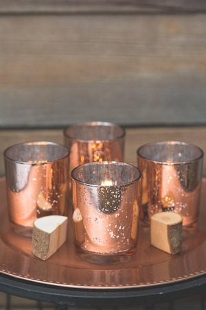 richland votive holder grande rose gold mercury set of 12