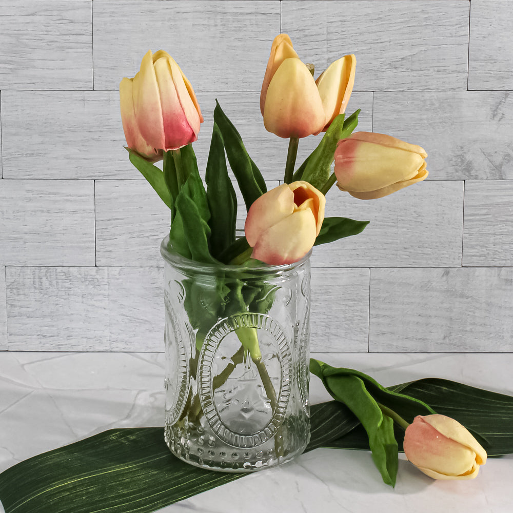 Richland Candle Holder and Vase Textured Glass Tall