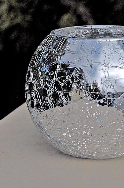mercury glass silver ivy bowl 5 2 x 6 25