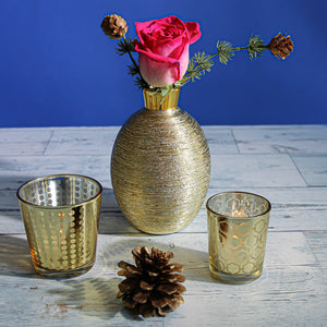 Richland Gold Dotted Glass Holder - Medium Set of 48