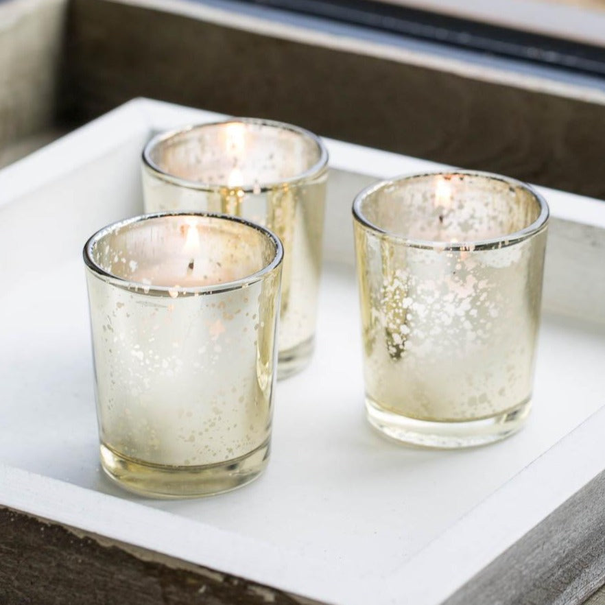 Richland Votive Candles & Mercury Votive Holders Set of 144