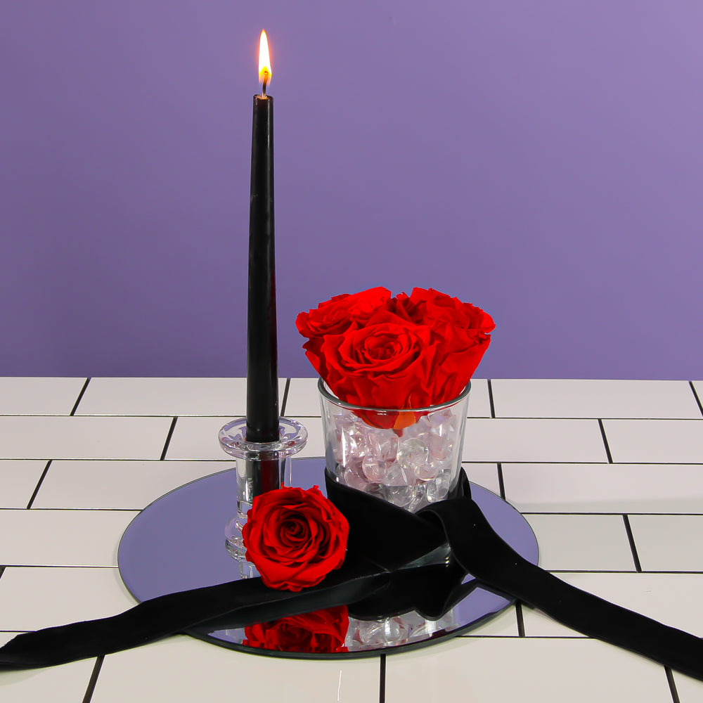 Preserved Roses Red 2.5in (Pack of 6)