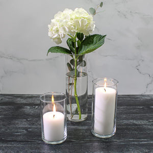 Eastland Cylinder Pillar Candle Holders 6" , 7.5" & 10.5" Set of 3
