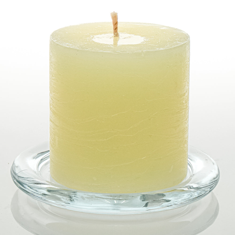 Richland Rustic Pillar Candle 3"x 3" Ivory Set of 48
