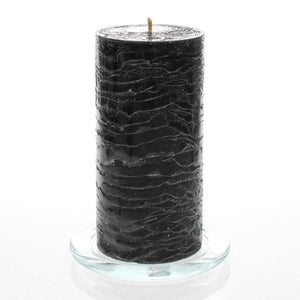 Richland Rustic Pillar Candle 3"x 6" Black Set of 6