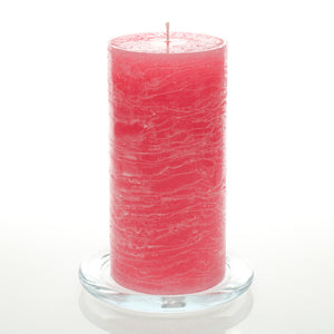 Richland Rustic Pillar Candle 3"x 6" Pink Set of 24