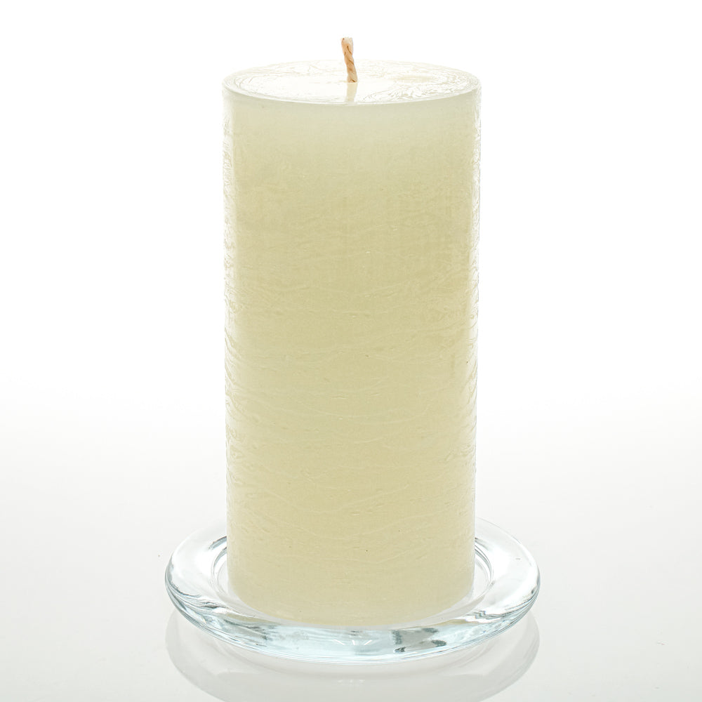 Richland Rustic Pillar Candle 3"x 6" Light Ivory Set of 24