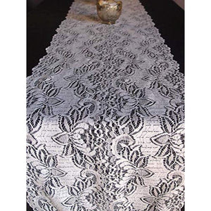 White English Lace Design Table Runner 12" x 108"