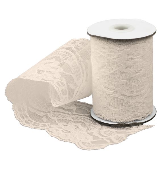 Ivory Lace Ribbon 4" wide x 10 yards