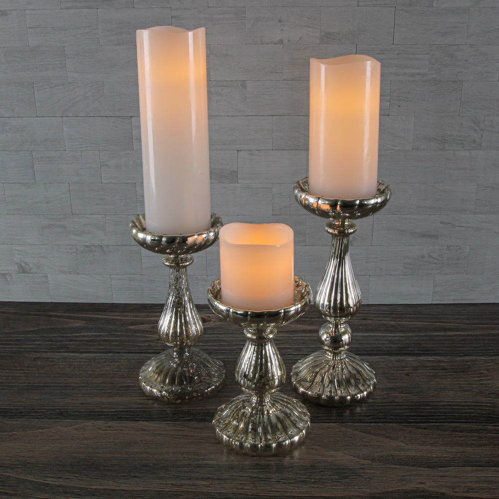 Richland Flameless LED Wavy Top Pillar Candle White 3"x9" Set of 6