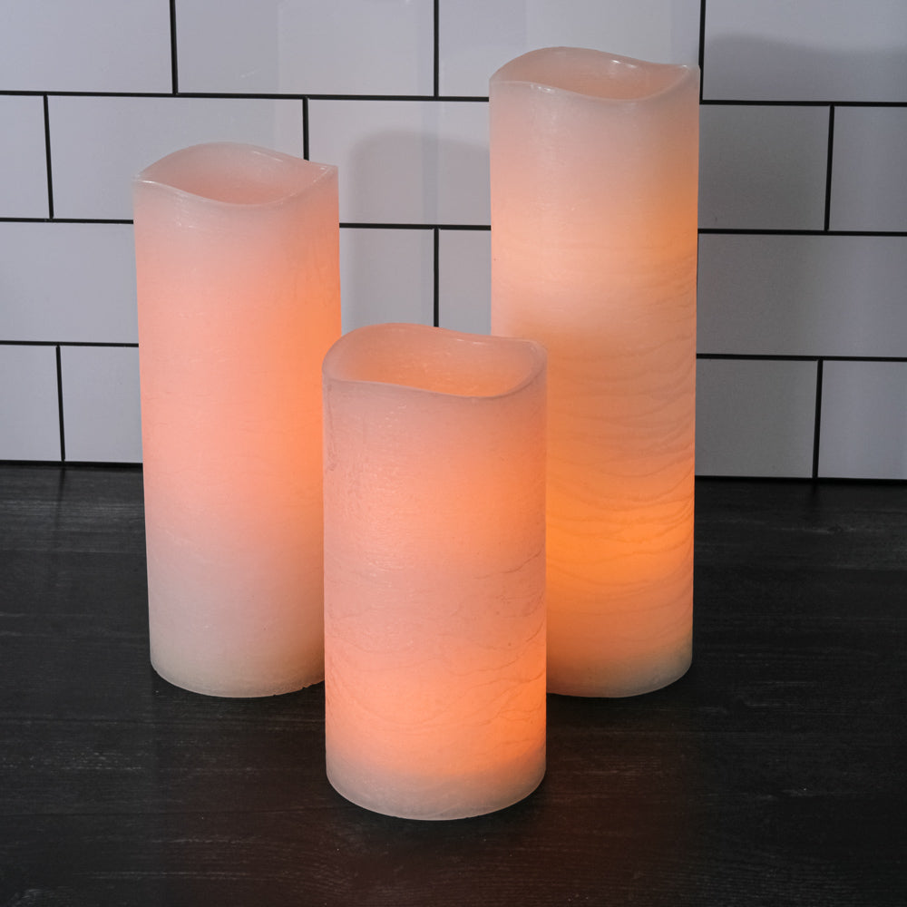 Richland 4" Large LED Pillar Candle with Wavy Top (3 Sizes)