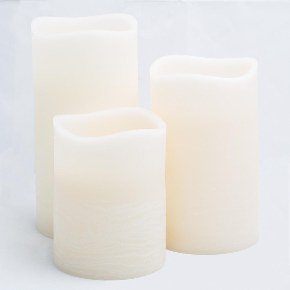 richland led big pillar candles ivory 6 x 12 set of 4