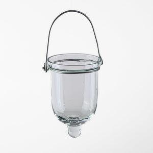 Hanging Glass Tealight Candle Holder w/Wire Hanger 3"