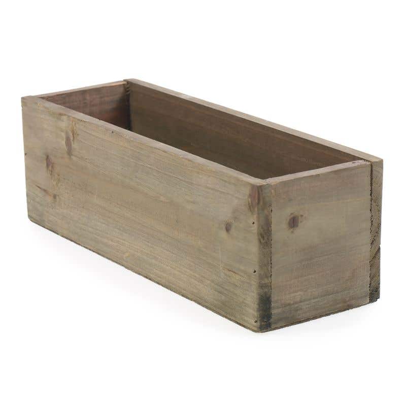 Wood Planter Box 11.75"x4"x4" Natural Brown