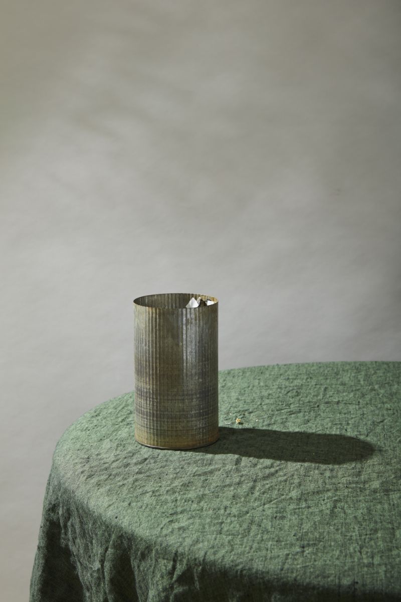 Norah Corrugated Zinc Vase 7"