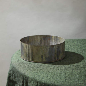 Norah Corrugated Zinc Pot Bowl 4" x 10"