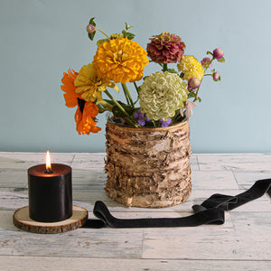 Birch Bark Planter Pot 6x5.25 w/Liner