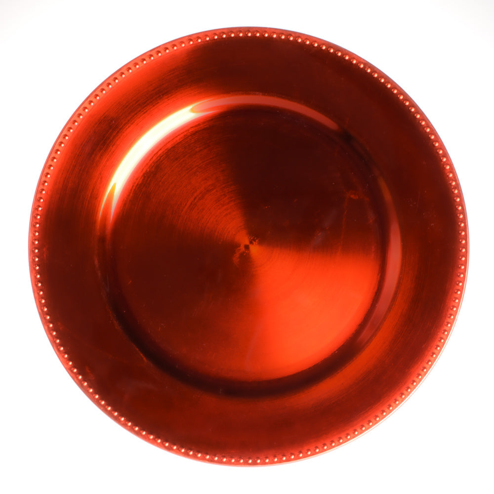 Richland Beaded Charger Plate 13" Orange Set of 12