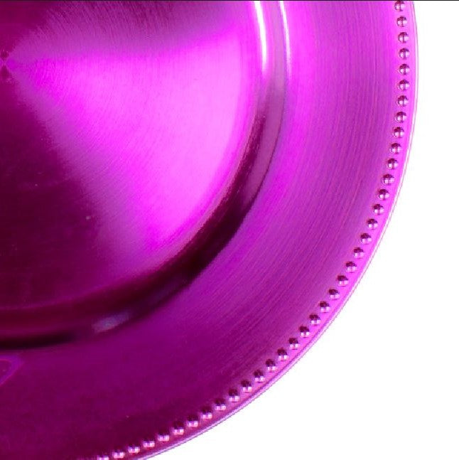 Richland Beaded Charger Plate 13" Fuchsia Set of 48