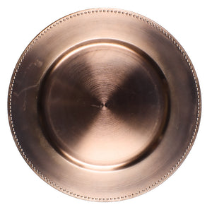 Richland Beaded Charger Plate 13" Rose Gold