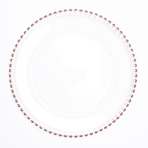 richland 13 rose gold beaded glass charger plate set of 12