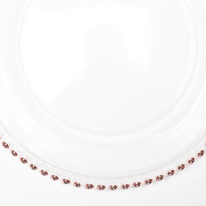 richland 13 rose gold beaded glass charger plate set of 12
