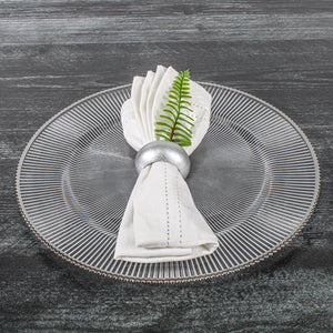 Richland 13" Silver Rim Glass Charger Plate