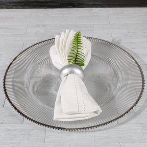 Richland 13" Silver Rim Glass Charger Plate