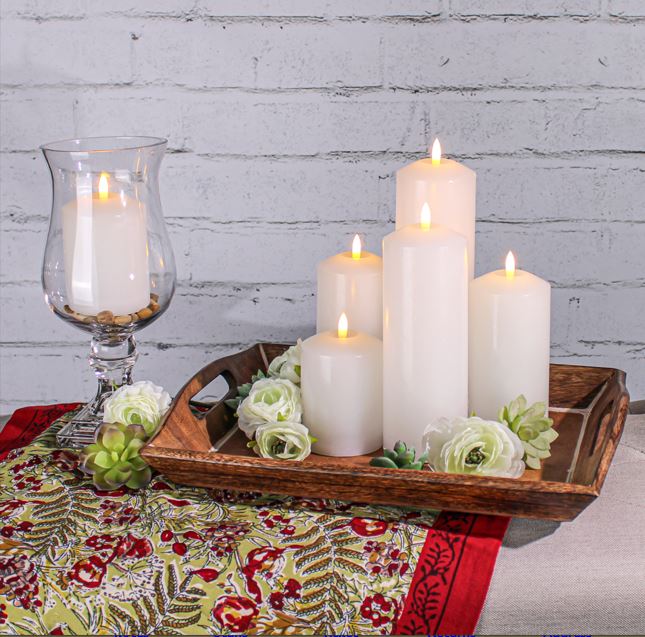 Richland Bullet LED Wax Candle 3"x4", 3"x6", & 3"x8" Set of 18