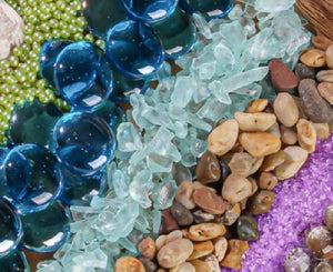 Richland Glass Pebble Vase Filler – Blue (12 Containers)