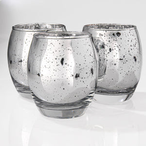 Richland Grande Hurricane Votive Holder Silver Mercury Set of 12