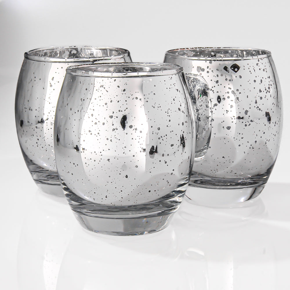 Richland Grande Hurricane Votive Holder Silver Mercury Set of 72