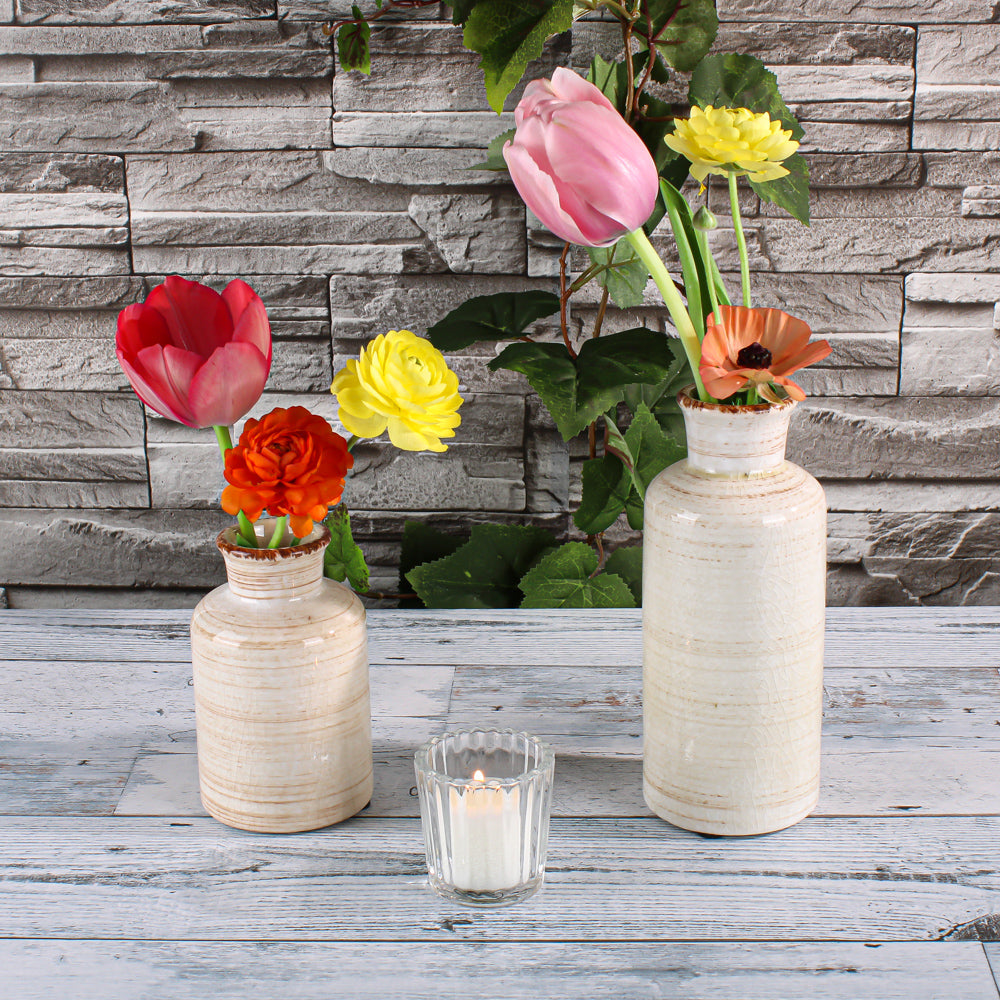Richland Farmhouse White Ceramic Vase 5"