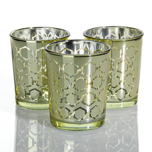 Richland Gold Hexagonal Glass Holder – Small
