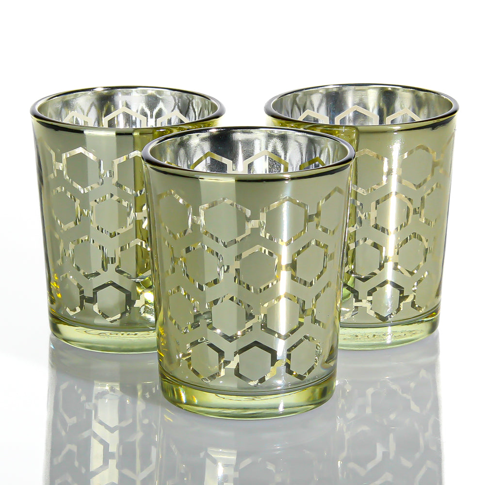 Richland Gold Hexagonal Glass Holder – Small