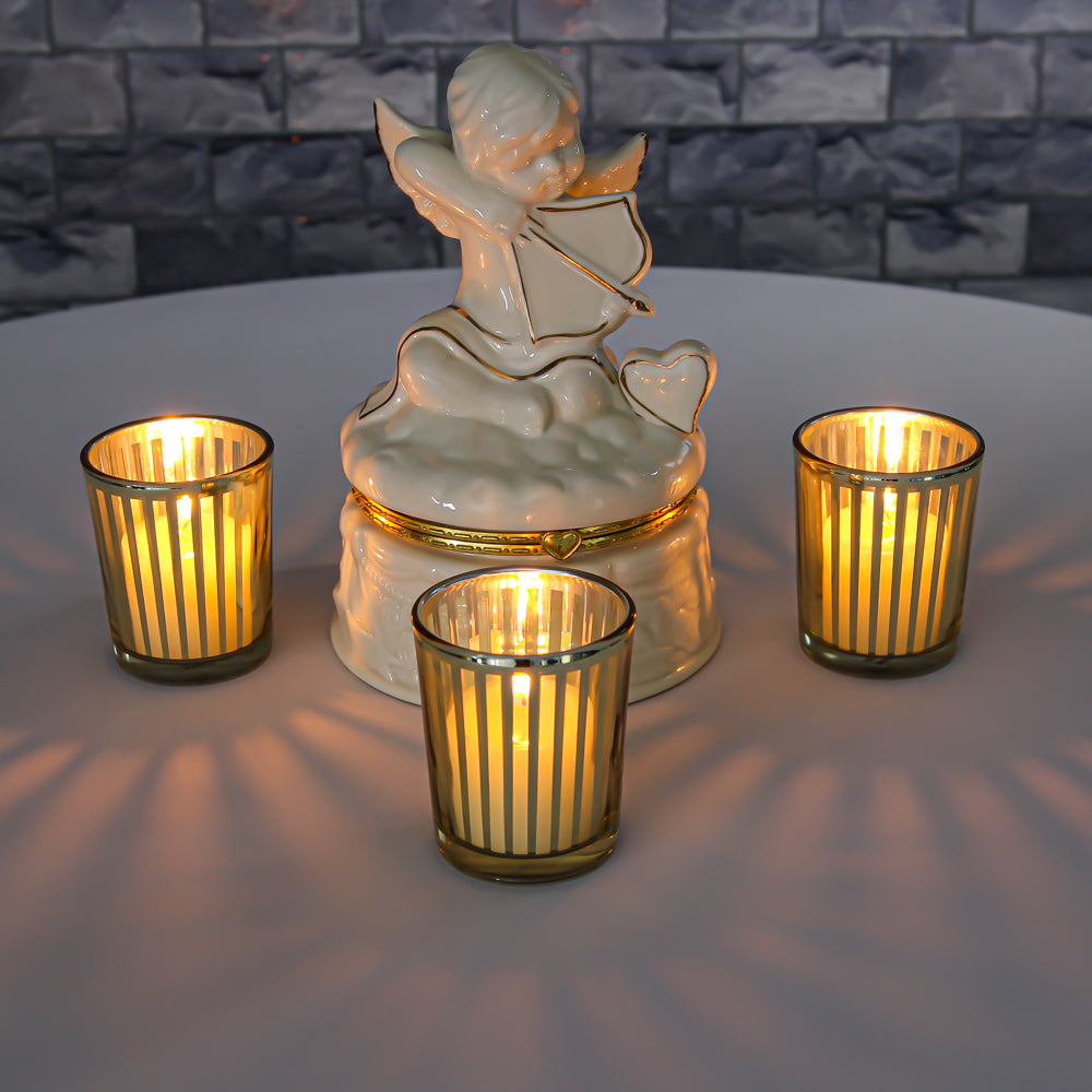 Richland Gold Stripe Glass Holder - Small Set of 72